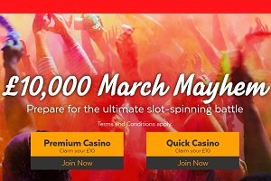 Choose your team with 32Red Casino and join the March Mayhem slots battle