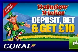 Win £100,000 in cash playing Rainbow Riches at Coral Casino