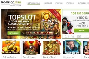Claim the No Deposit Bonus only at Lapalingo Casino