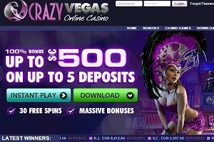 Learn the ropes at Crazy Vegas Online Casino with 30 Free Spins